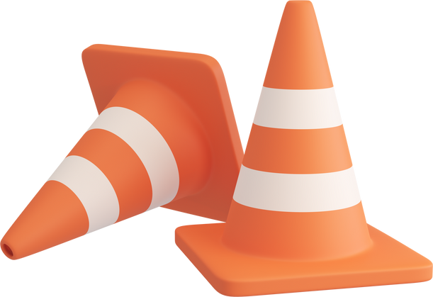 3d model orange traffic cone road construction zone protection